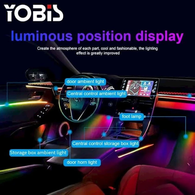 Avtomobil salonu işıqlandırması Yobis 18 in 1 Symphony RGB LED