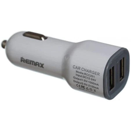 Автомобильное зарядное устройство Remax Cch 2Usb 2.1A Jian Rcc201 Белый Автомобильное зарядное устройство Remax Cch 2Usb 2.1A Jian Rcc201 Белый