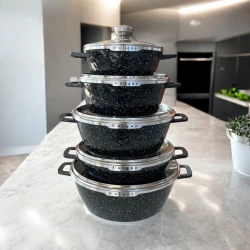 Набор посуды Gallery Home GH-000145, 20/24/28/28/32 см, гранит, черный, 10 предметов