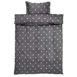 Yataq dəsti JYSK Ane, yorğan üzü 140x200, yastıq üzü 50x70, bir yarım, satin, boz