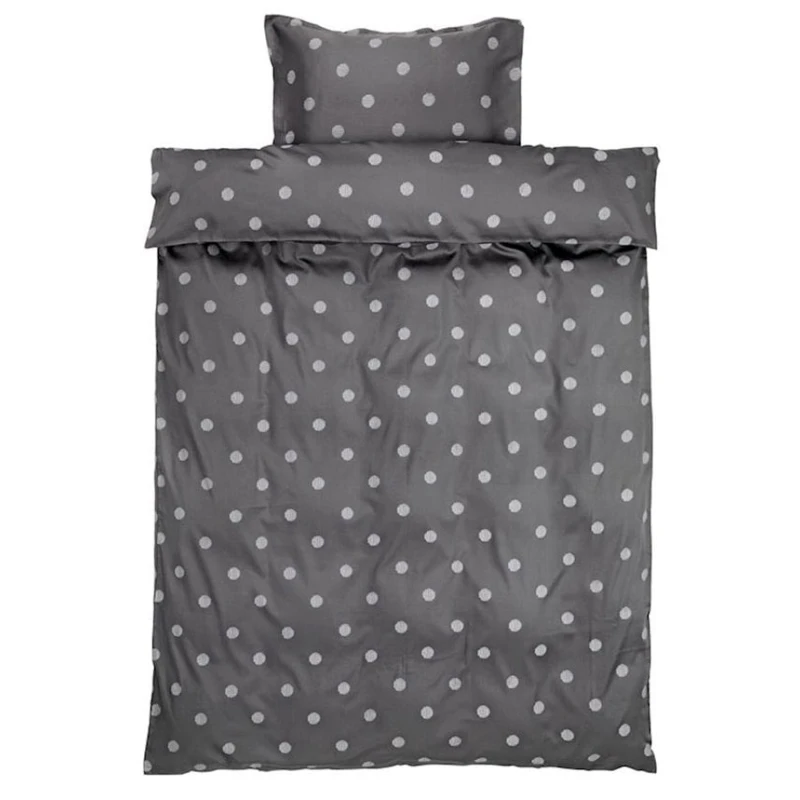Yataq dəsti JYSK Ane, yorğan üzü 140x200, yastıq üzü 50x70, bir yarım, satin, boz