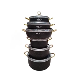 Набор кастрюль VIP SHA-00004391, гранит, черный, 20/24/28 см