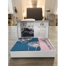 Yataq dəsti First Home, delux saten, naxışlı, yorğan üzü 200x220 sm, çarşaf 240x260 sm, yastıq üzü 50x70 sm 2 ədəd - TP-TK-109