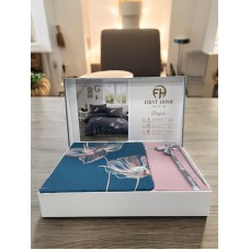 Yataq dəsti First Home, delux saten, naxışlı, yorğan üzü 200x220 sm, çarşaf 240x260 sm, yastıq üzü 50x70 sm 2 ədəd - TP-TK-109