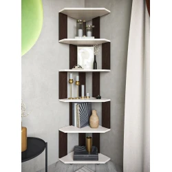 Stellaj 3563_StellajOpenUgolMix, 156.3х38х38 sm, LDSP, qəhvəyi/açıq bej