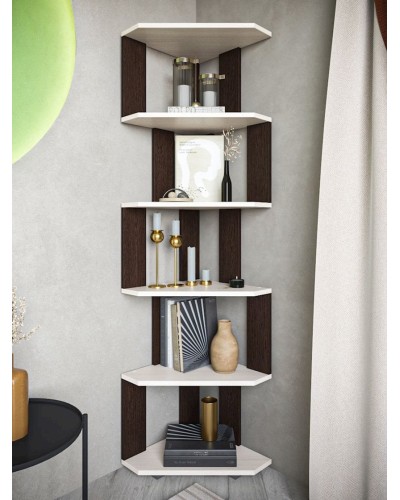 Stellaj 3563_StellajOpenUgolMix, 156.3х38х38 sm, LDSP, qəhvəyi/açıq bej