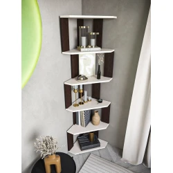 Stellaj 3563_StellajOpenUgolMix, 156.3х38х38 sm, LDSP, qəhvəyi/açıq bej