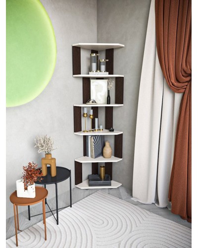 Stellaj 3563_StellajOpenUgolMix, 156.3х38х38 sm, LDSP, qəhvəyi/açıq bej