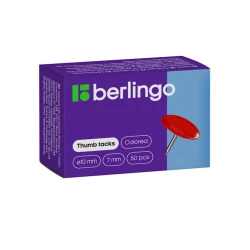 Кнопки канцелярские Berlingo PN5030f, 50 шт, разноцветные Кнопки канцелярские Berlingo PN5030f, 50 шт, разноцветные
