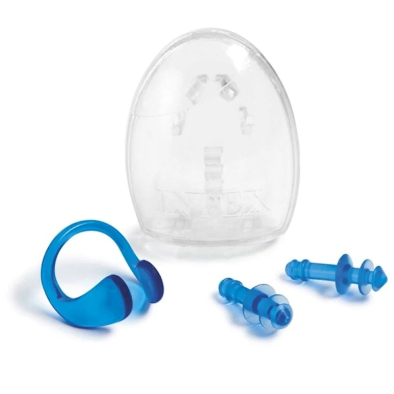 Набор зажима для носа и берушей для ушей Intex 55609, голубой