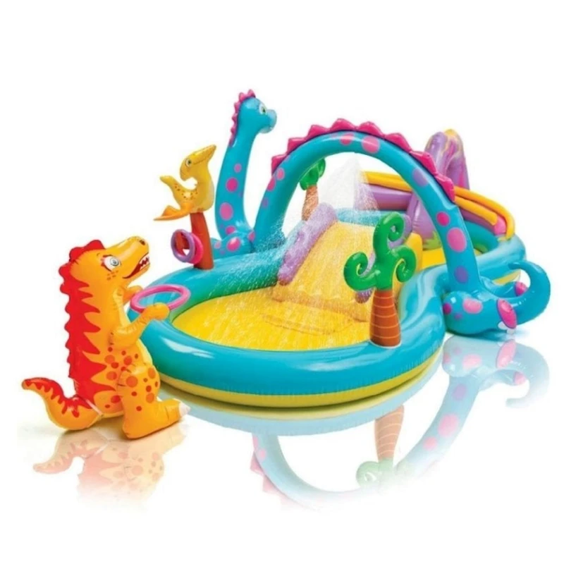 Игровой центр-бассейн Intex Dinoland детский, надувной, 302х229х112 см, 280 л, разноцветный Игровой центр-бассейн Intex Dinoland детский, надувной, 302х229х112 см, 280 л, разноцветный