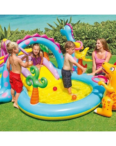 Oyun mərkəzi-hovuz Intex Dinoland uşaqlar üçün, şişmə, 302х229х112 sm, 280 l, rəngbərəng