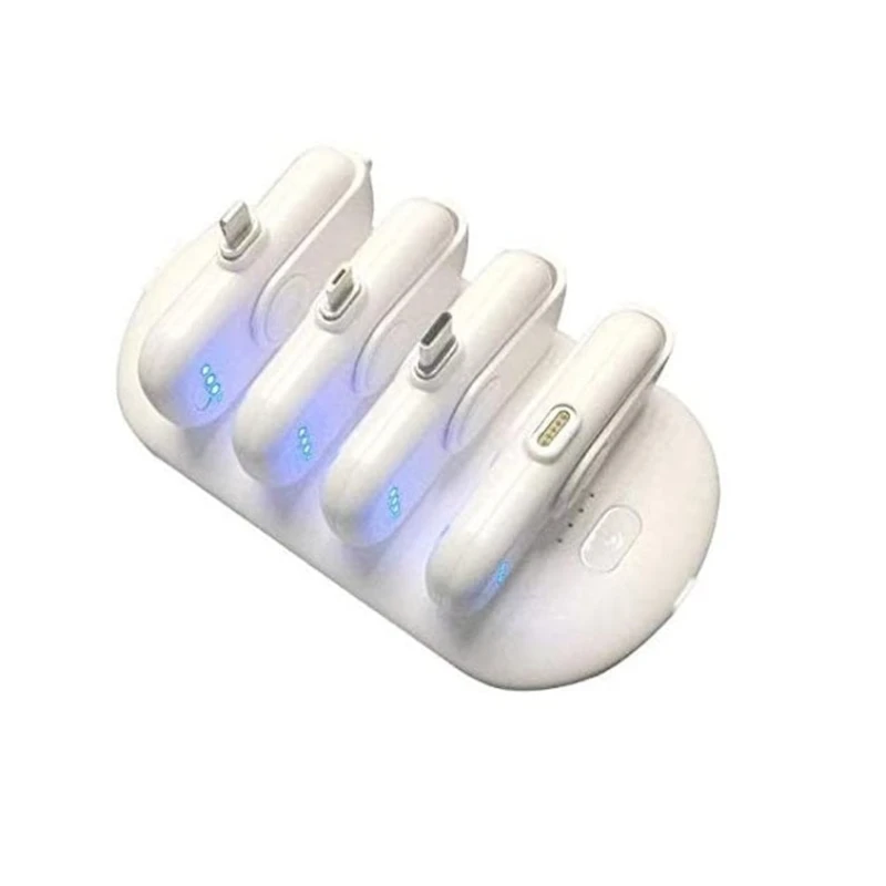 Yükləmə stansiyası Magnetic Power bank 5000 mAh + 4 mini 1000 mAh White