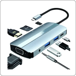 USB хаб L'aise Vie B09VB4M9CT 8-in-1 Type-C Gray