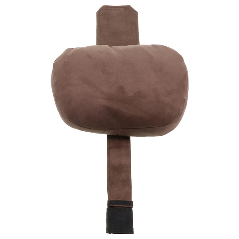 Подушка-подголовник 1210, замша, коричневая, 29x19 см