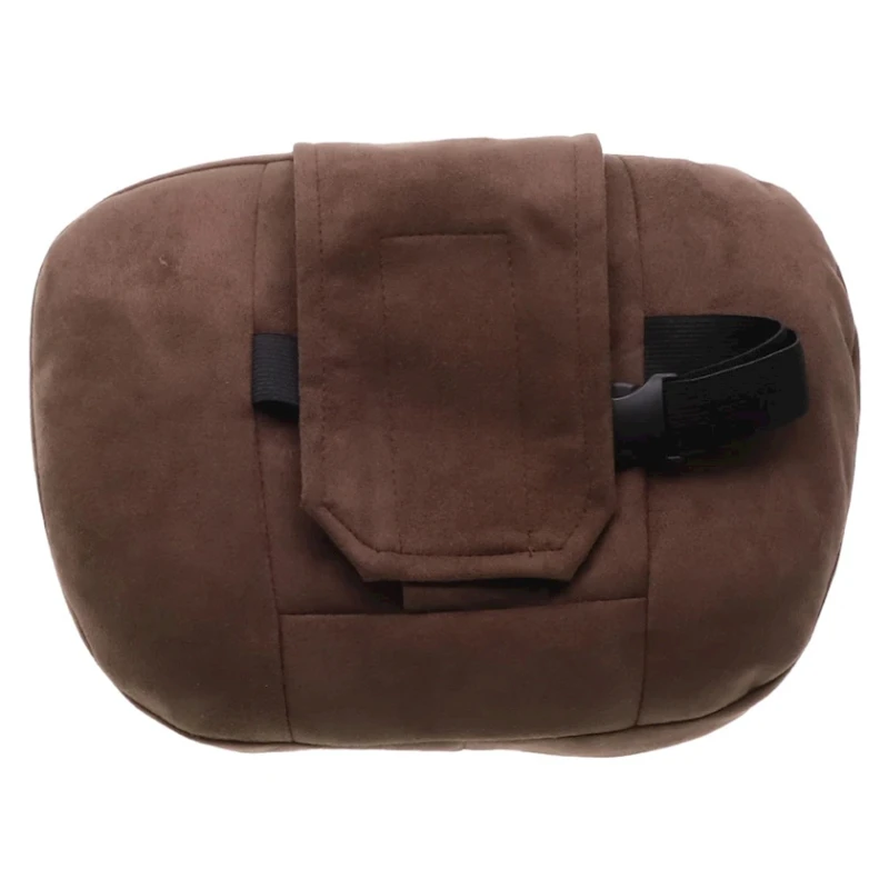 Подушка-подголовник 1210, замша, коричневая, 29x19 см