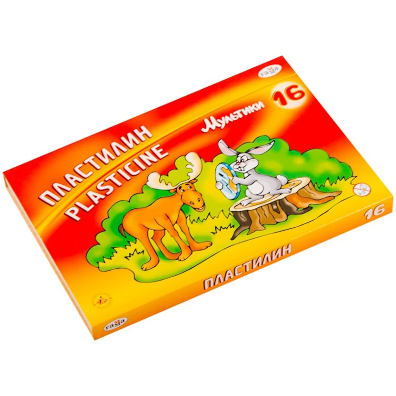 Пластилин Гамма Мультики, со стеком, 16 цветов, 320г