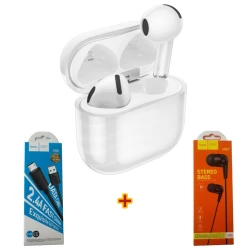 Беспроводные наушники Borofone bw85 + наушники + кабель для зарядки