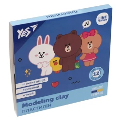 Пластилин Yes Line Friends, 12 цветов