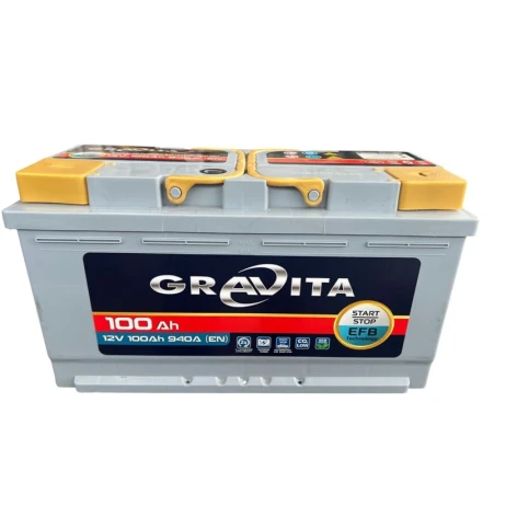 Аккумулятор автомобильный GRAVİTA 100Ah 940A Start-Stop (EFB) Аккумулятор автомобильный GRAVİTA 100Ah 940A Start-Stop (EFB)