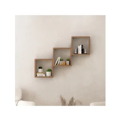 Полка настенная Art Mebel 86, ламинат, 66х96х18 см, коричневая Полка настенная Art Mebel 86, ламинат, 66х96х18 см, коричневая