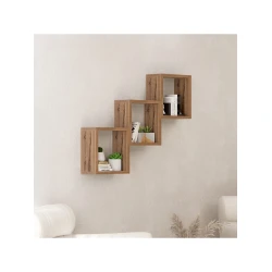 Полка настенная Art Mebel 86, ламинат, 66х96х18 см, коричневая Полка настенная Art Mebel 86, ламинат, 66х96х18 см, коричневая