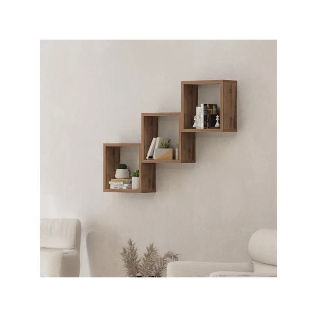 Divar rəfi Art Mebel 86, laminat, 66х96х18 sm, qəhvəyi