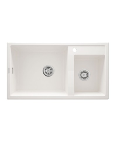 Mətbəx çanağı Deante Eridan A20B, qranit, ağ, 86x50x22 sm