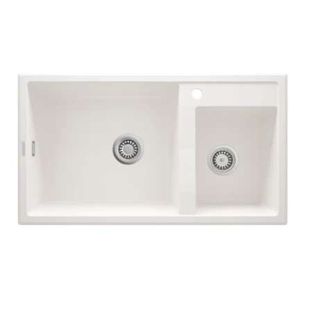 Кухонная мойка Deante Eridan A20B, гранит, белая, 86x50x22 см