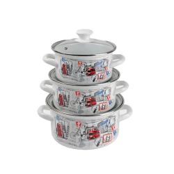 Набор кастрюль Керченская эмаль Вояж Экстра, 3 шт, 1500/2300/3000 мл, сталь, с крышкой, разноцветный Набор кастрюль Керченская эмаль Вояж Экстра, 3 шт, 1500/2300/3000 мл, сталь, с крышкой, разноцветный