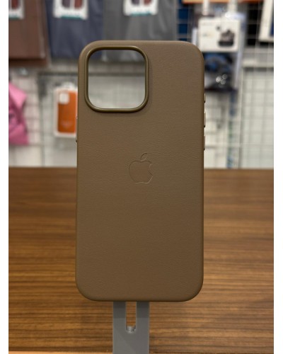 Кожаный чехол для iPhone 16 pro Taupe Brown с MagSafe