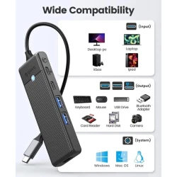 Док-станция ORICO-PWD-5P-BK-EP 5-в-1, 2xUSB 3.0, PD 100W, HDMI, 4K/30Hz, Type-C 3.0, Черный Док-станция ORICO-PWD-5P-BK-EP 5-в-1, 2xUSB 3.0, PD 100W, HDMI, 4K/30Hz, Type-C 3.0, Черный