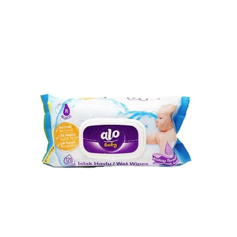 Детские влажные салфетки Alo baby 120 шт, упаковка может отличаться Детские влажные салфетки Alo baby 120 шт, упаковка может отличаться