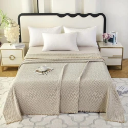 Покрывало Annabery ANBYBJ170240, 170x240 см, хлопок, бежевое