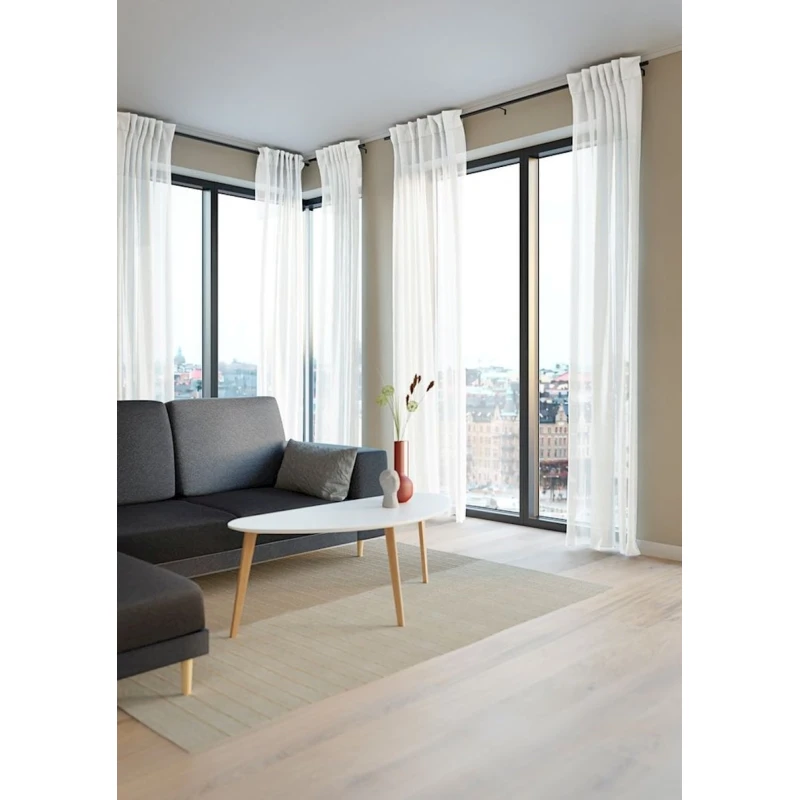 Штора JYSK Boren, 140x245 см, полиэстер, белый Штора JYSK Boren, 140x245 см, полиэстер, белый