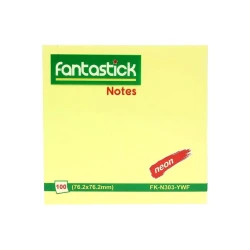 Qeydlər üçün stikerlər Fantastick FK-N303-YWF 76.2x76.2 mm, 100 vərəq, sarı