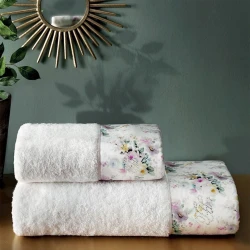 Набор полотенец Tivolyo Home Finola, хлопок, белый, 2 шт, 50x100/75x150 см