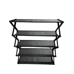 Органайзер для обуви ZTW-58SM, ткань, метал, черный, 64x18x55 см