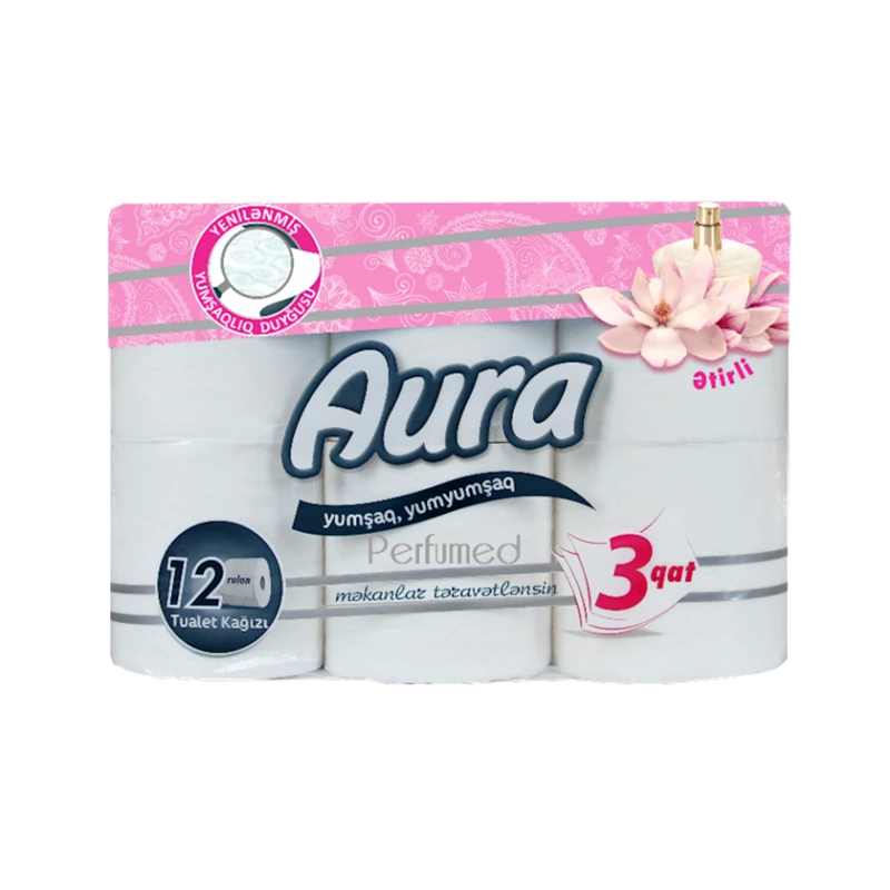 Туалетная бумага Aura Perfumed 3-х слойная, 12 рулонов