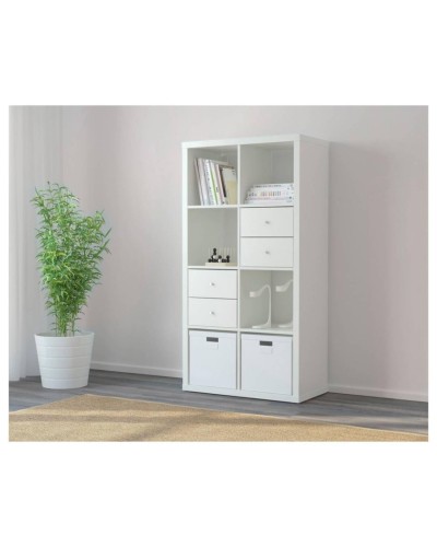 Stellaj IKEA Kallax, LDSP, ağ, 77x39x147 sm