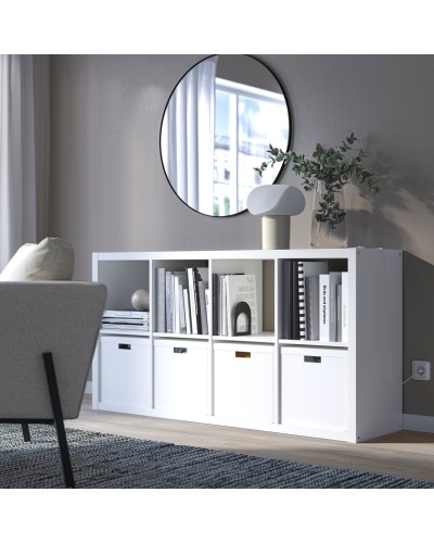 Stellaj IKEA Kallax, LDSP, ağ, 77x39x147 sm