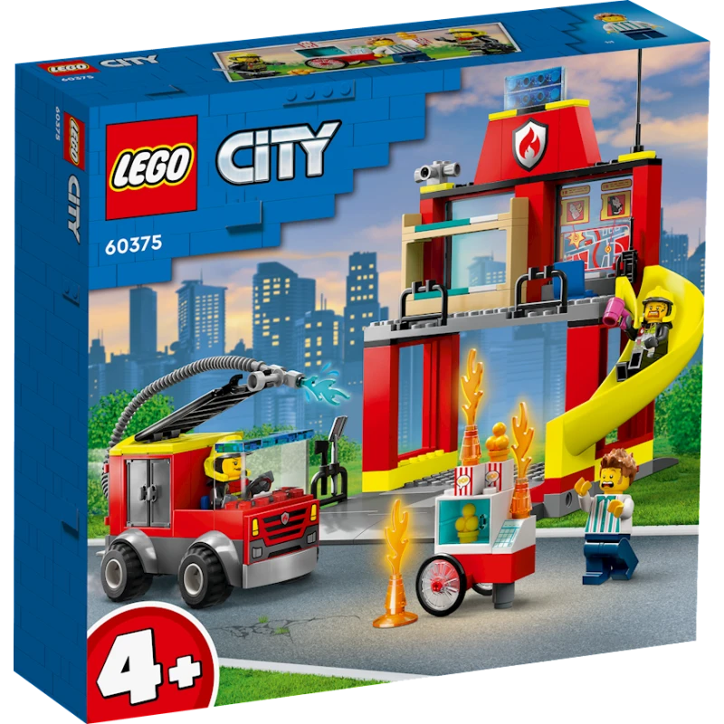 Конструктор LEGO City Fire Station and Fire Truck 60375, 4+ лет, 153 элементов