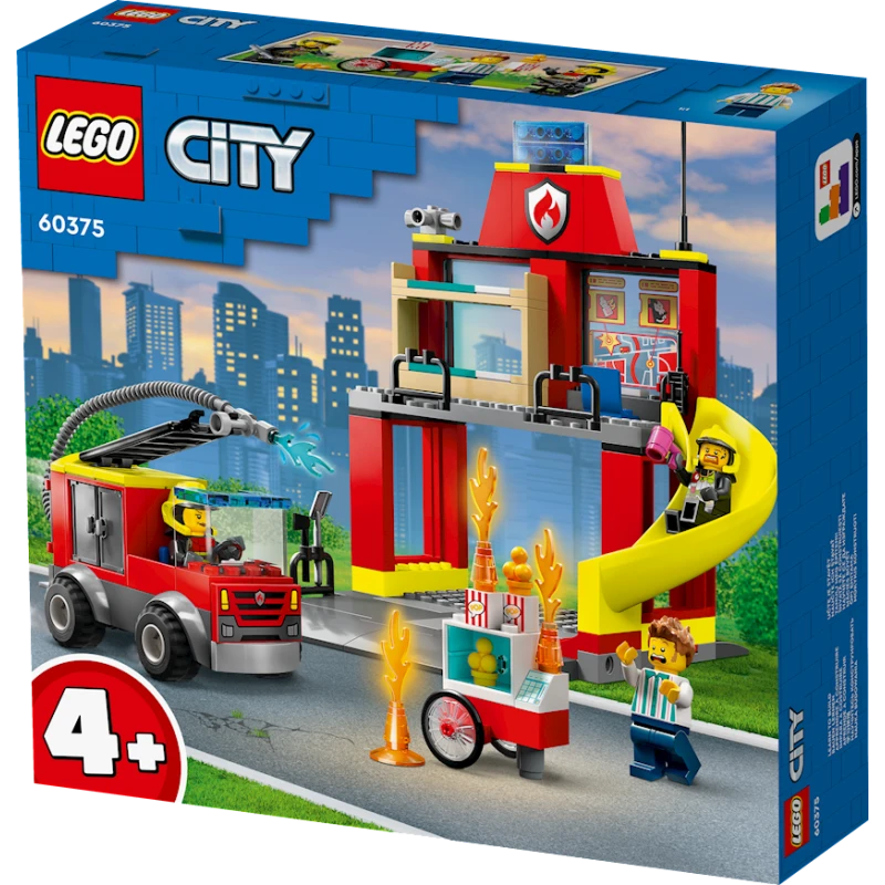 Конструктор LEGO City Fire Station and Fire Truck 60375, 4+ лет, 153 элементов