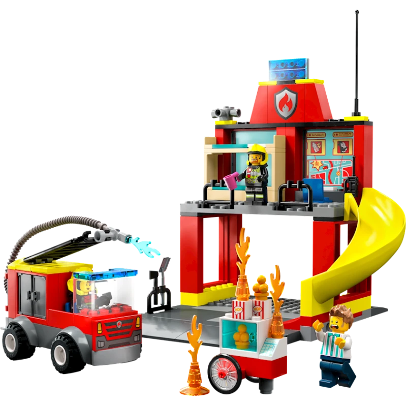 Конструктор LEGO City Fire Station and Fire Truck 60375, 4+ лет, 153 элементов