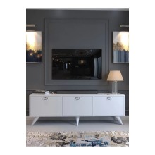 TV üçün tumba Ev Plus Festival, LDSP, ağ, 180x35x45 sm