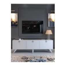 TV üçün tumba Ev Plus Festival, LDSP, ağ, 180x35x45 sm