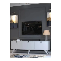 Тумба под ТВ Ev Plus Festivаl, ЛДСП, белая, 180x35x45 см