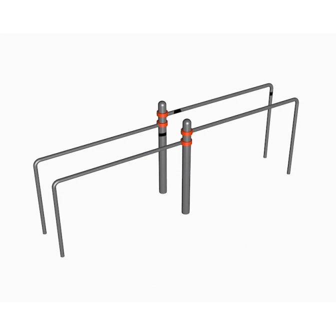 Уличные двойные гнутые брусья AzPark СВС-80, 140х350 см Уличные двойные гнутые брусья AzPark СВС-80, 140х350 см