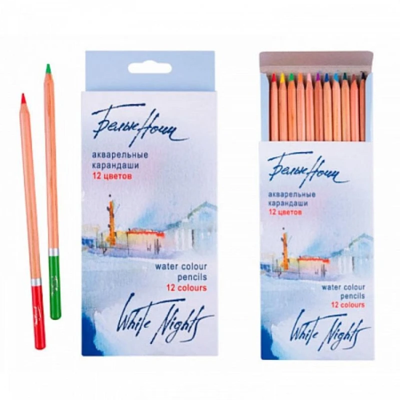 Набор акварельных карандашей Белые Ночи, 12 шт Набор акварельных карандашей Белые Ночи, 12 шт