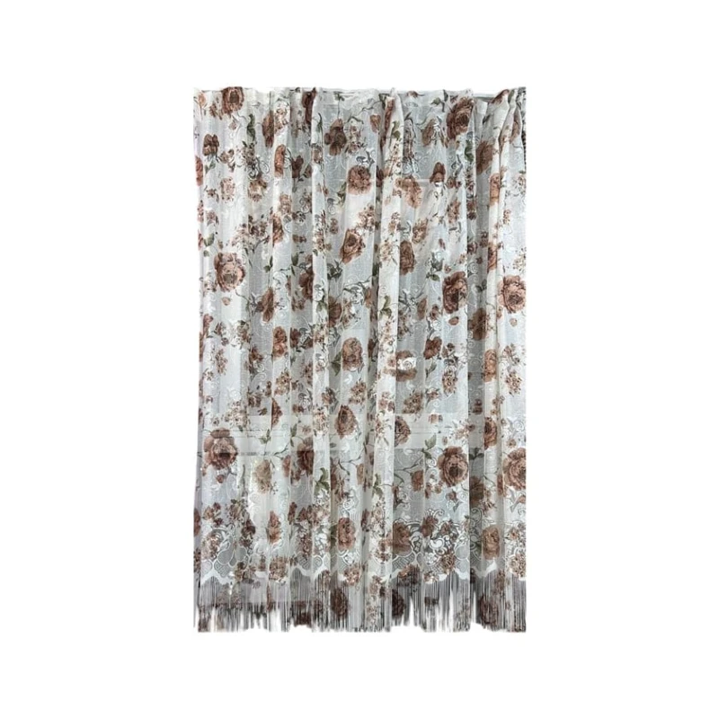 Занавеска кухонная MM, белый/коричневый, 300x200 см Занавеска кухонная MM, белый/коричневый, 300x200 см